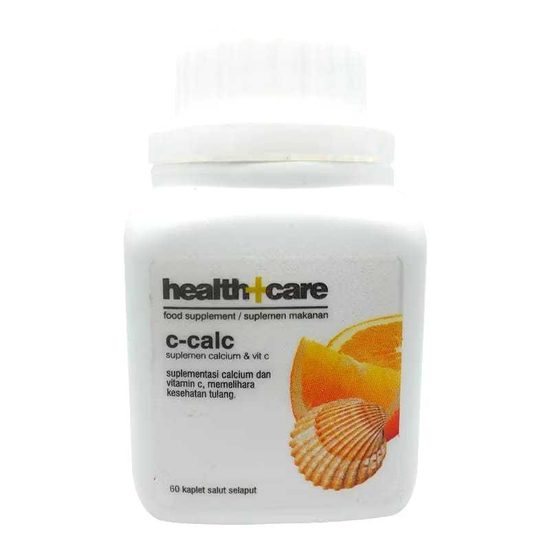 HEALTH+CARE C-CALC SUPLEMENT Calcium + Vit C 1 BOTOL ISI 60 KAPLET I untuk Pertumbuhan Tulang & Gigi