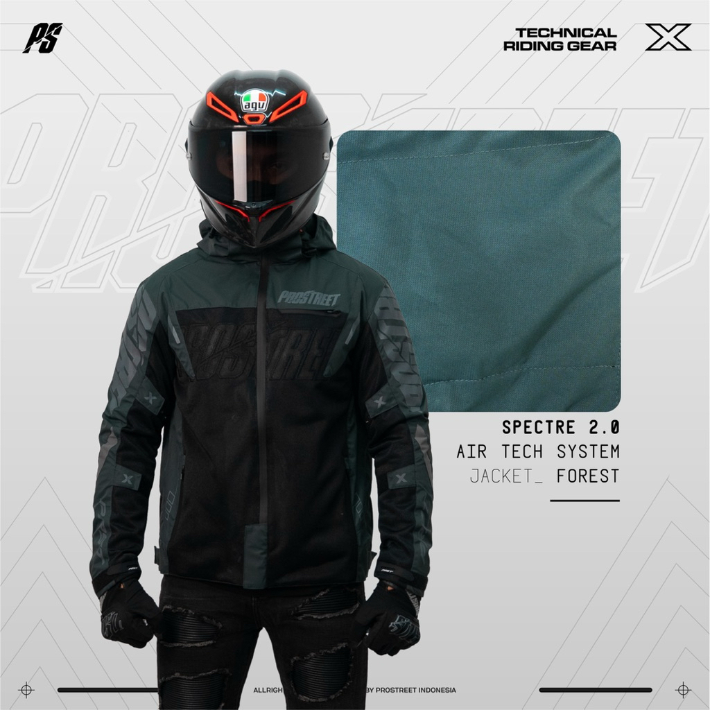 JAKET PROSTREET SPECTRE AIR TECH SYSTEM V2 FOREST ORIGINAL