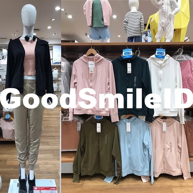 SALE!! PENAWARAN TERBATAS 12-18 DES Women AIRism Jaket Mesh Hoodie UV Protection Olahraga Sport Runn