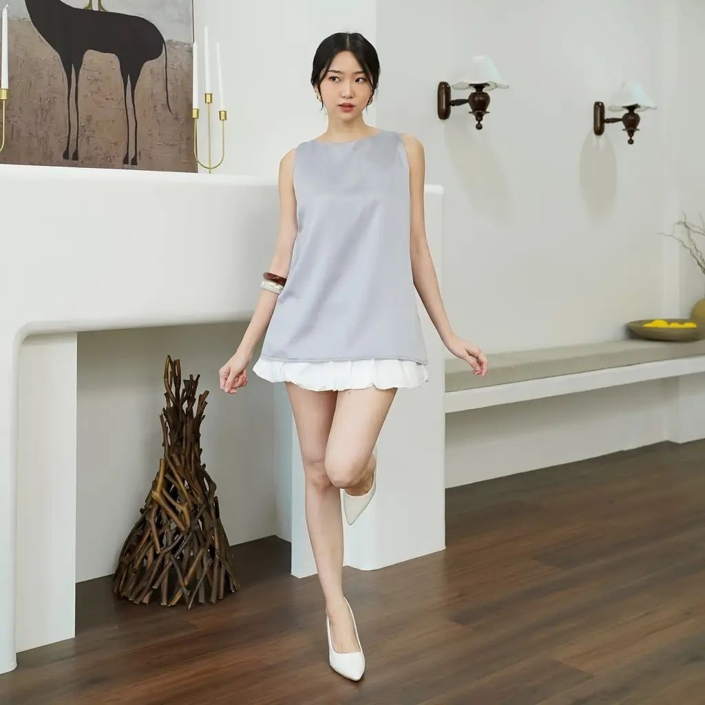 Tanktop Satin Basic Premium - Atasan Sleeveless Wanita dengan Lapisan Furing, Tersedia 6 Warna Elega