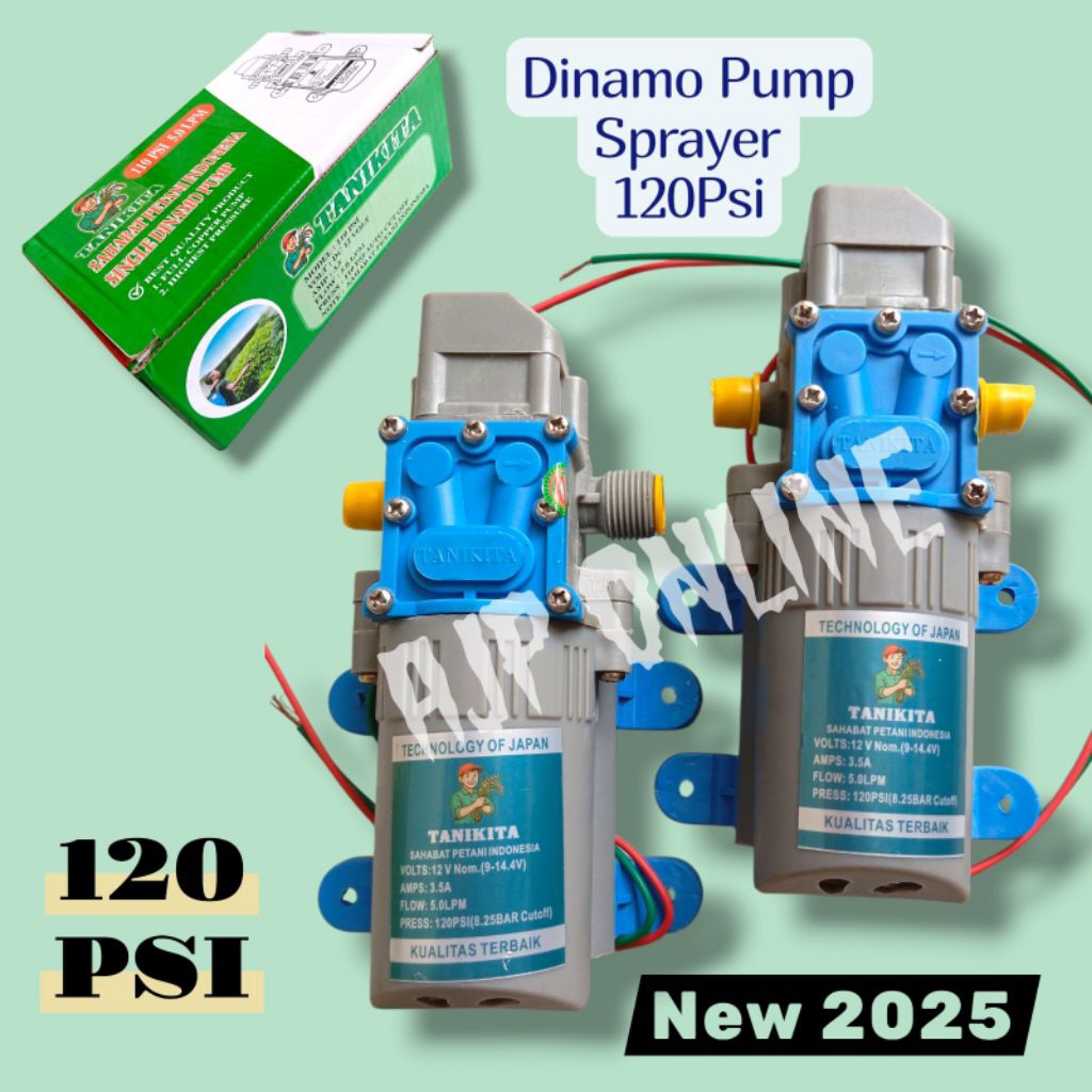 Dinamo Pompa Air Sprayer Elektrik 120 PSI Tanikita Dinamo DC 12V