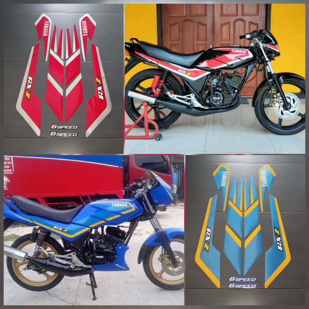 STRIPING STICKER LIST STANDART MOTOR YAMAHA RX Z RXZ 1991 1992 MERAH BIRU