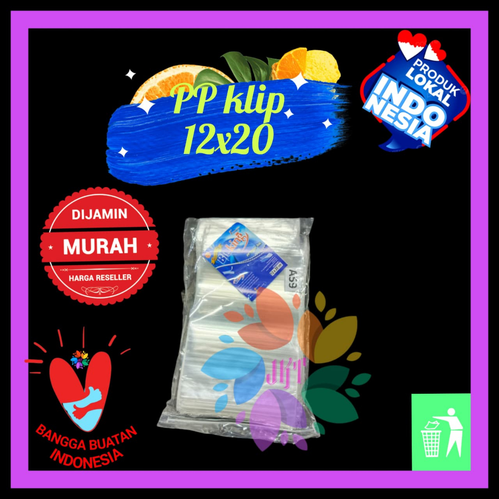 Kantong Plastik Klip Snack PP Ziplock 12x20 isi 100pcs Tebal 0.5