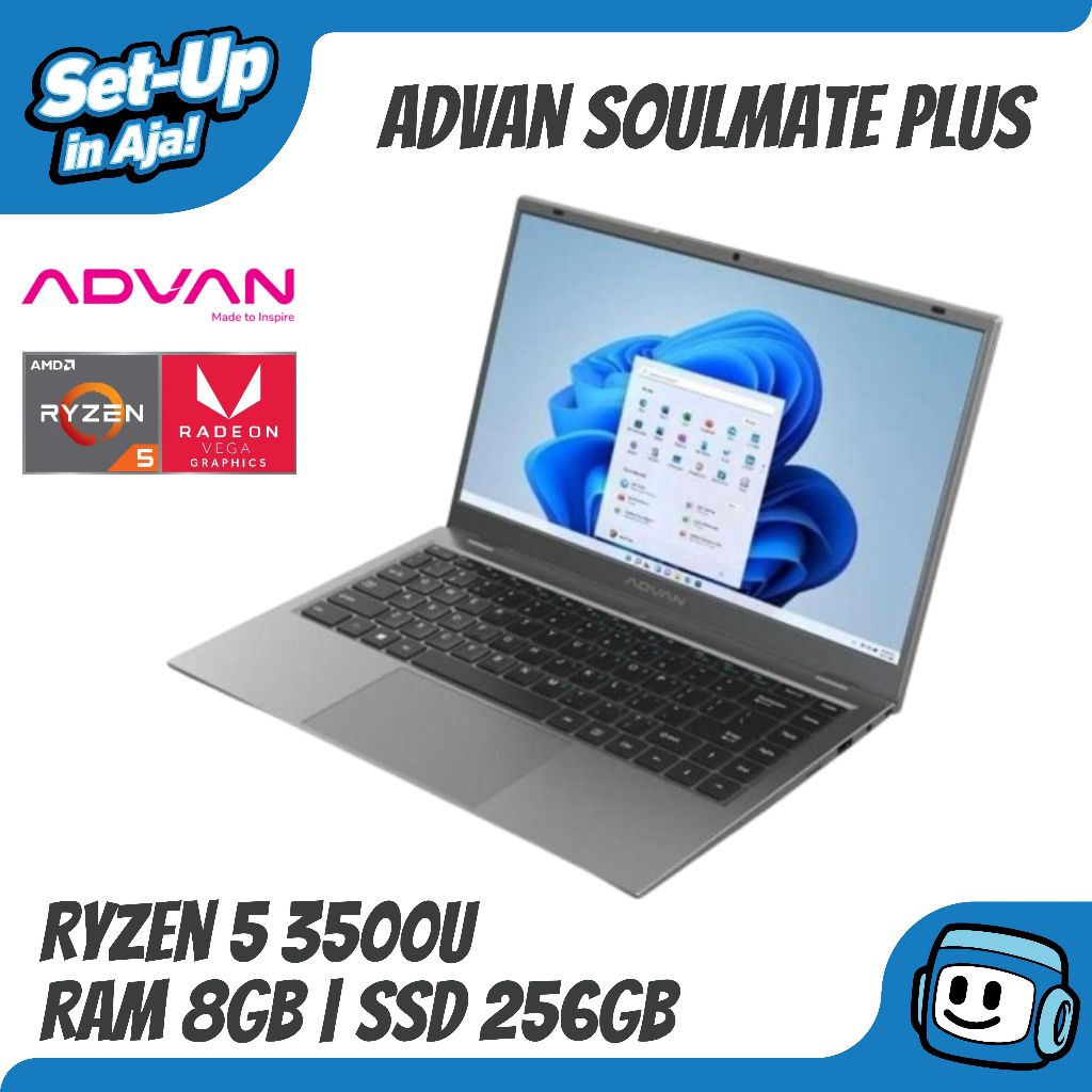 Advan Soulmate Plus Ryzen 5 3500U RAM 8GB 256GB SSD 14"