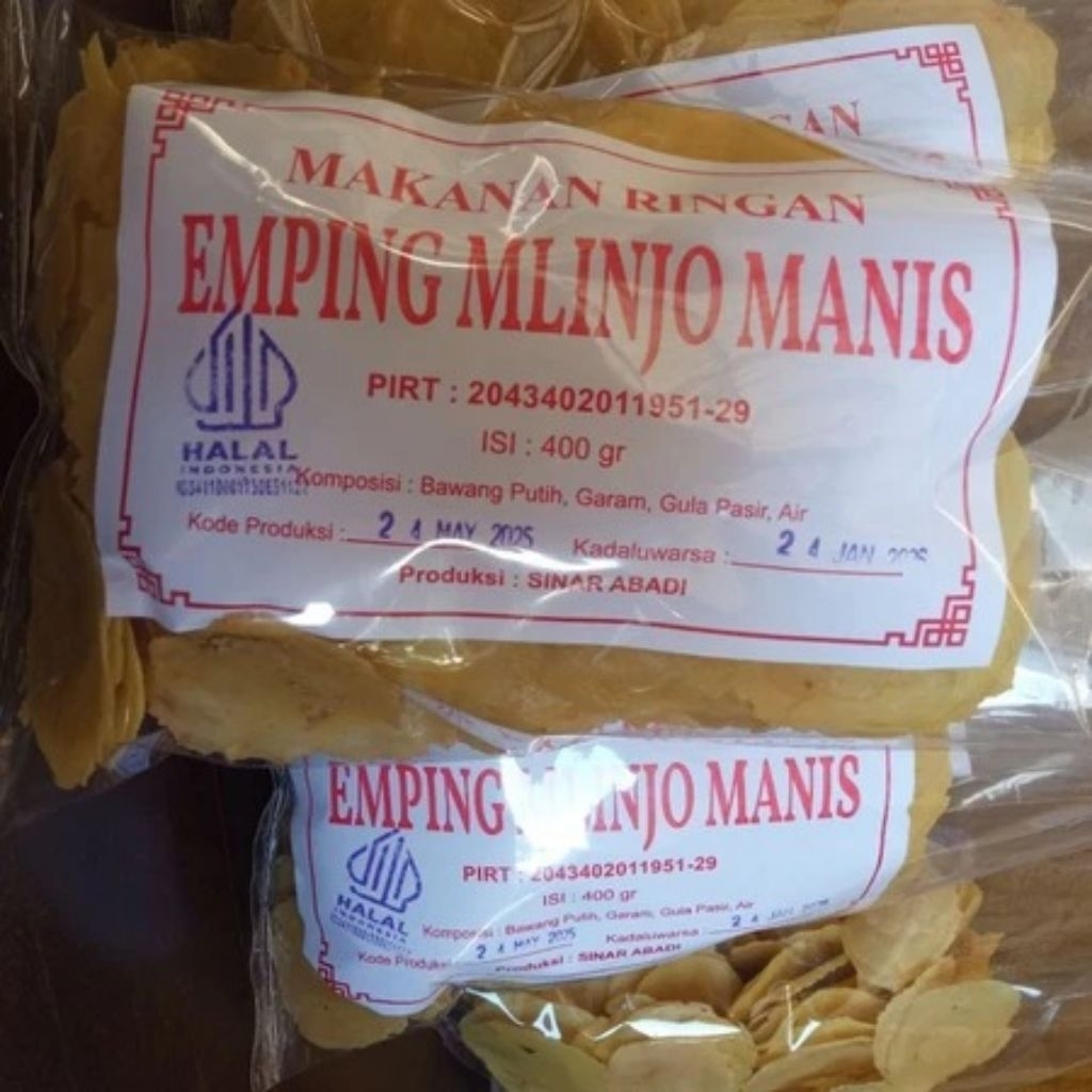 Emping Melinjo Mentah Berbumbu Manis kemasan 500gram