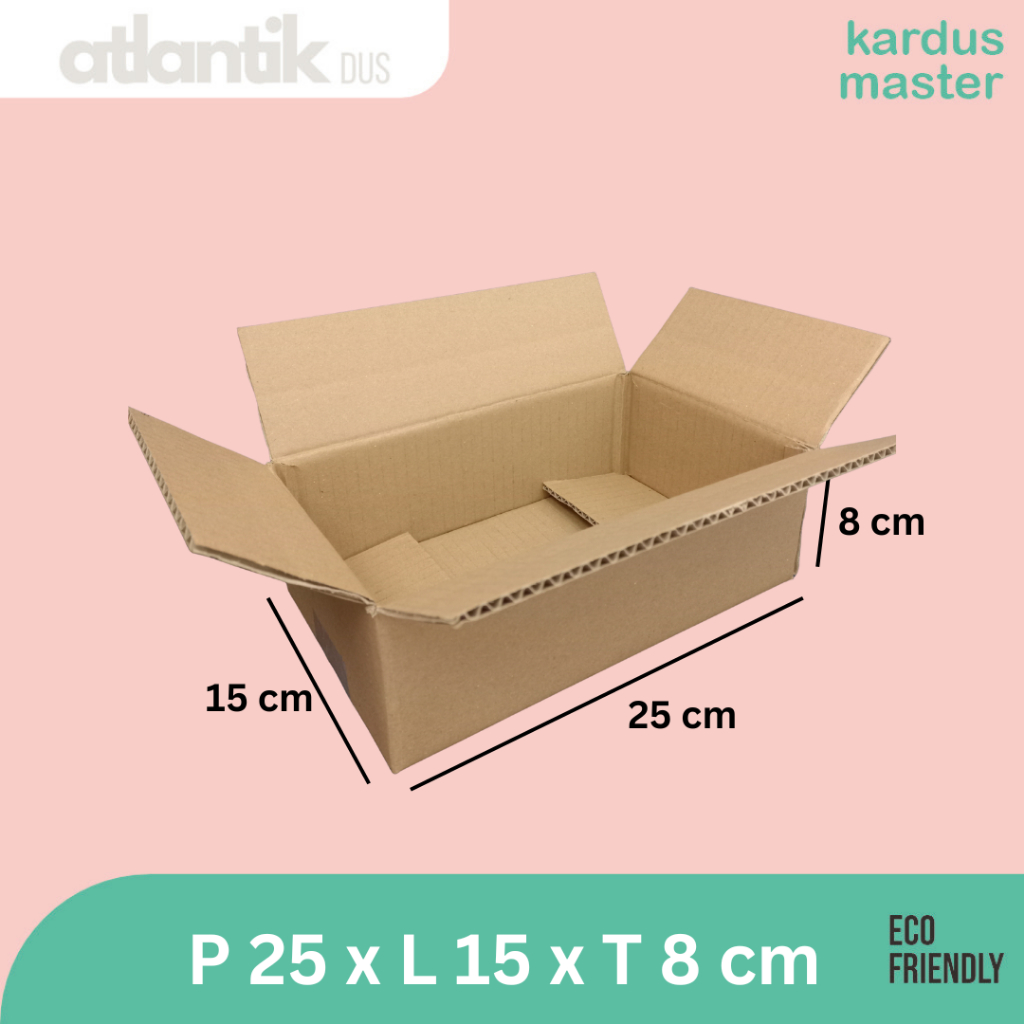 Kardus 25x15x8 cm Dus Polos - Kardus Packing Produk - Custom Logo Bandung