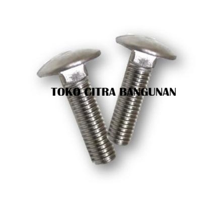 Baut Bumper M10 x 30 mm Baut CB Carriage Bolt Baut Payung 10 mm Panjang 3 cm Baut Bemper Bamper