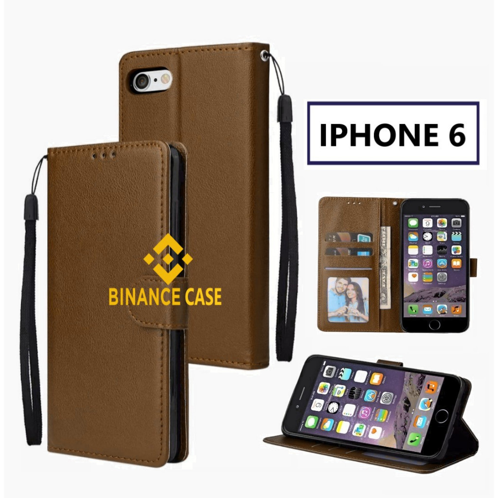 LEATHER FLIP CASE IPHONE 6 CASE KULIT FLIP WALLET LEATHER KULIT PREMIUM SARUNG BUKA TUTUP KESING HP 
