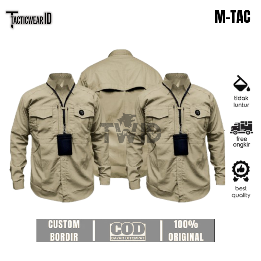 Kemeja Tactical M-TAC Cream Unisex Original || Kemeja Tactical M-TAC Cream Lapangan Nyaman