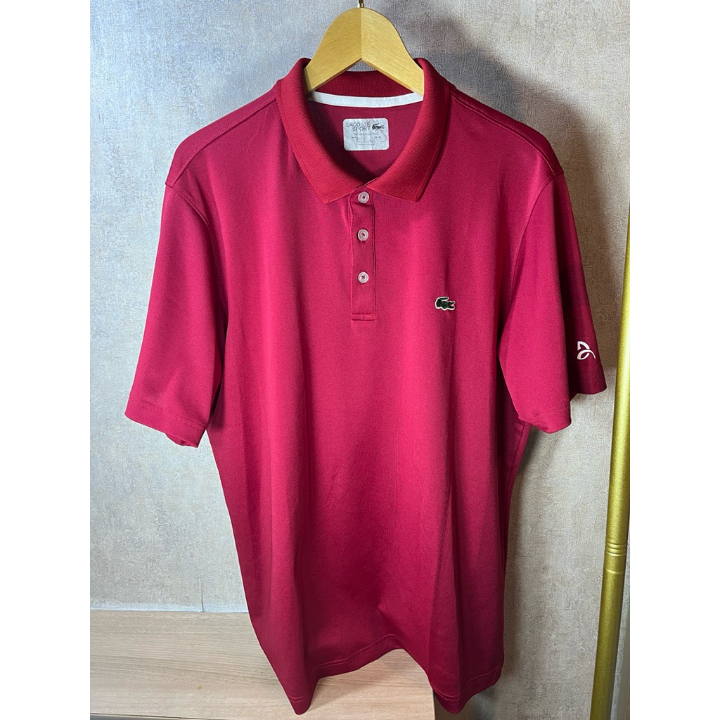 Kaos Kemeja Polo Shirt Pria Lacoste Sport Novak Djokovic Men’s Shirt Merah Preloved