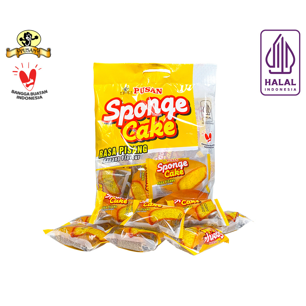 Kue Pusan Sponge Cake Bolu Rasa Pisang 20 Pcs