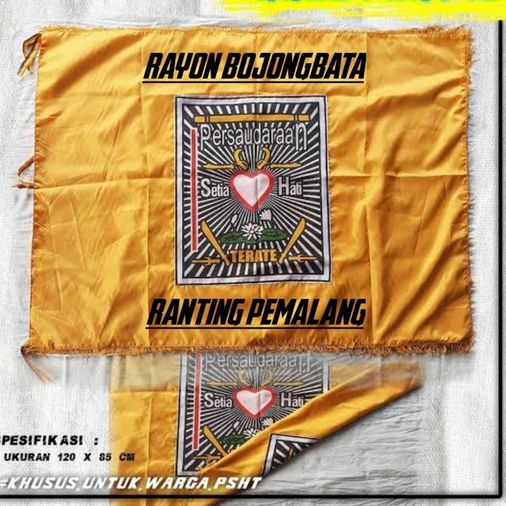 custom bendera PSHT bolak balik bendera PSHT bisa tambah rayon dll