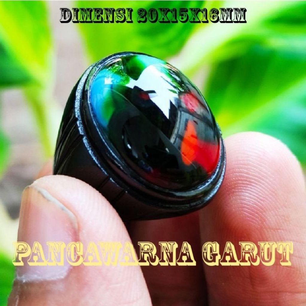 Batu Cincin Pria Panca warna garut natural super mewah HQ TERMURAH Asli