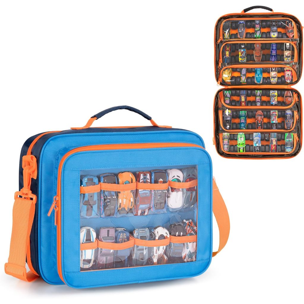 Toy Cars Carry Case Compatible with Hot Wheels Monster Trucks, Travel Truck Storage Compatible