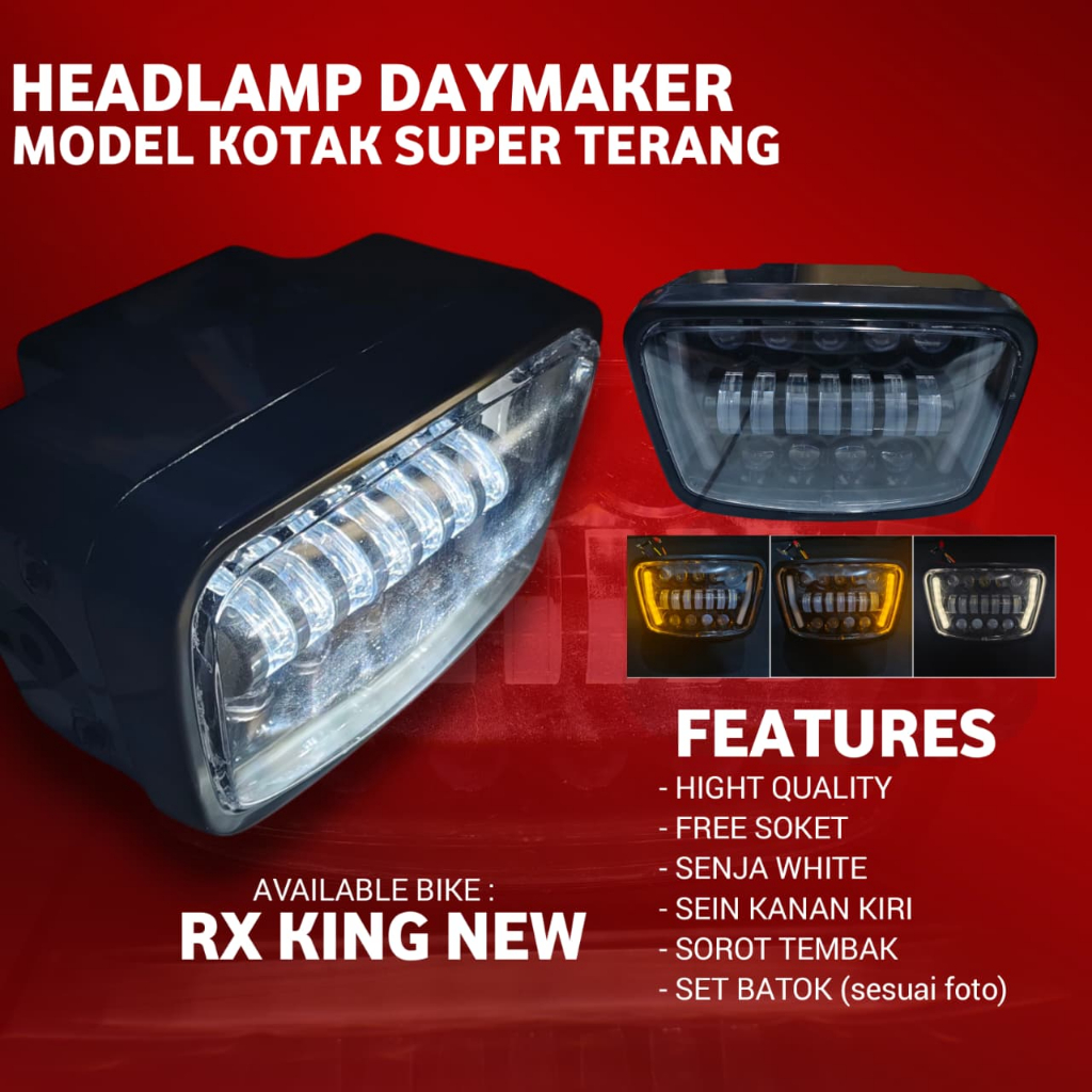 Reflektor Headlamp Lampu Depan Rx King Led Daymaker Model Oval Lampu Depan Rx King Daymaker Oval Pnp