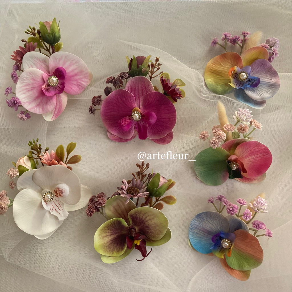 Bros Bunga Anggrek Mini | Jepitan Anggrek | Bros Anggrek | Pin Bunga Anggrek Pengantin Pria | ORCHID