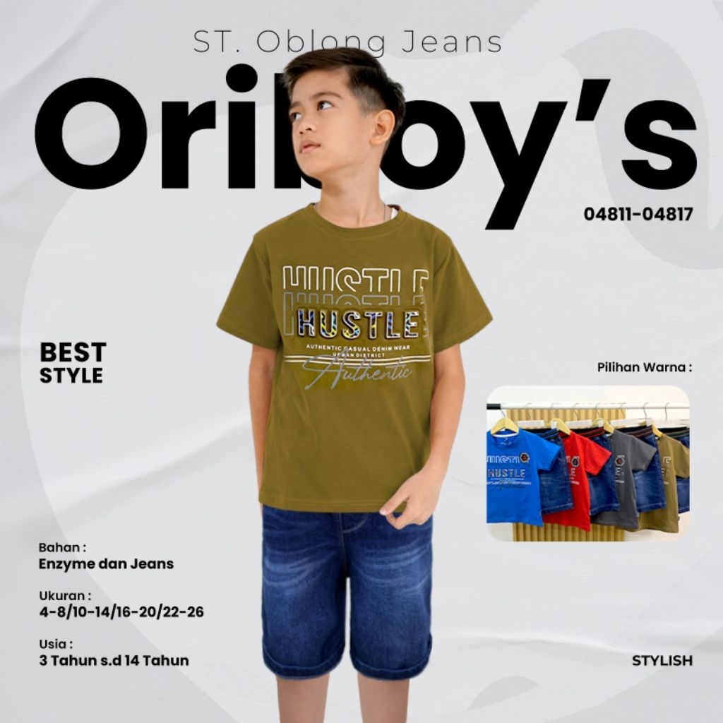 [2-14th] - SETELAN CELANA JEANS BASIC EMBOSS YESS KIDS ORYBOYS ORIBOYS ORI BOYS ORY BOYS - SET KAOS 