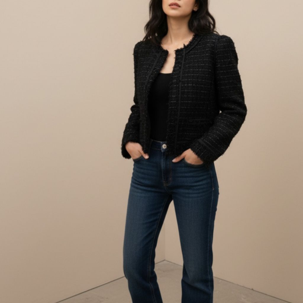 Preloved Massimo Dutti Boucle Jacket Blazer Hitam