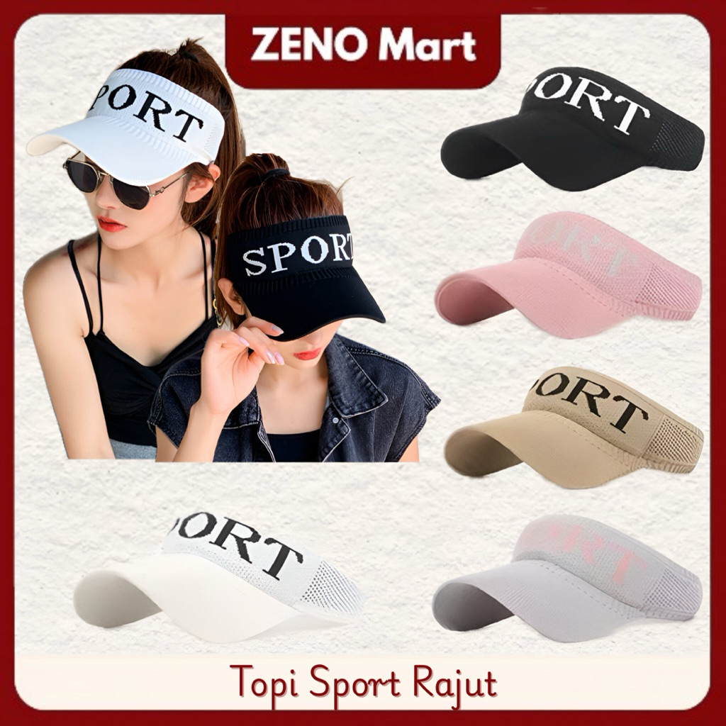 ZM Topi Sport Rajut Katun Elastis Topi Golf Topi Tennis Topi Baseball Topi Padel Topi Rajut Korea Sp