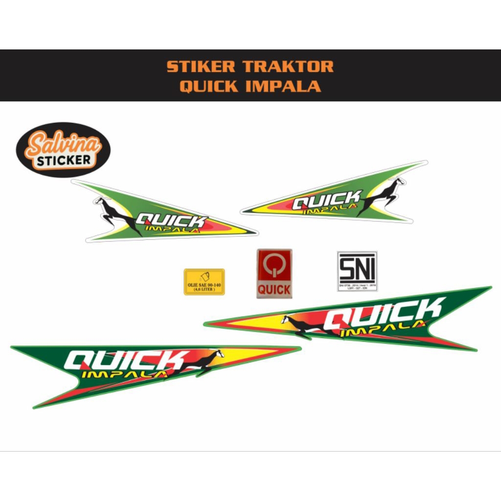 Stiker mesin traktor quick Impala