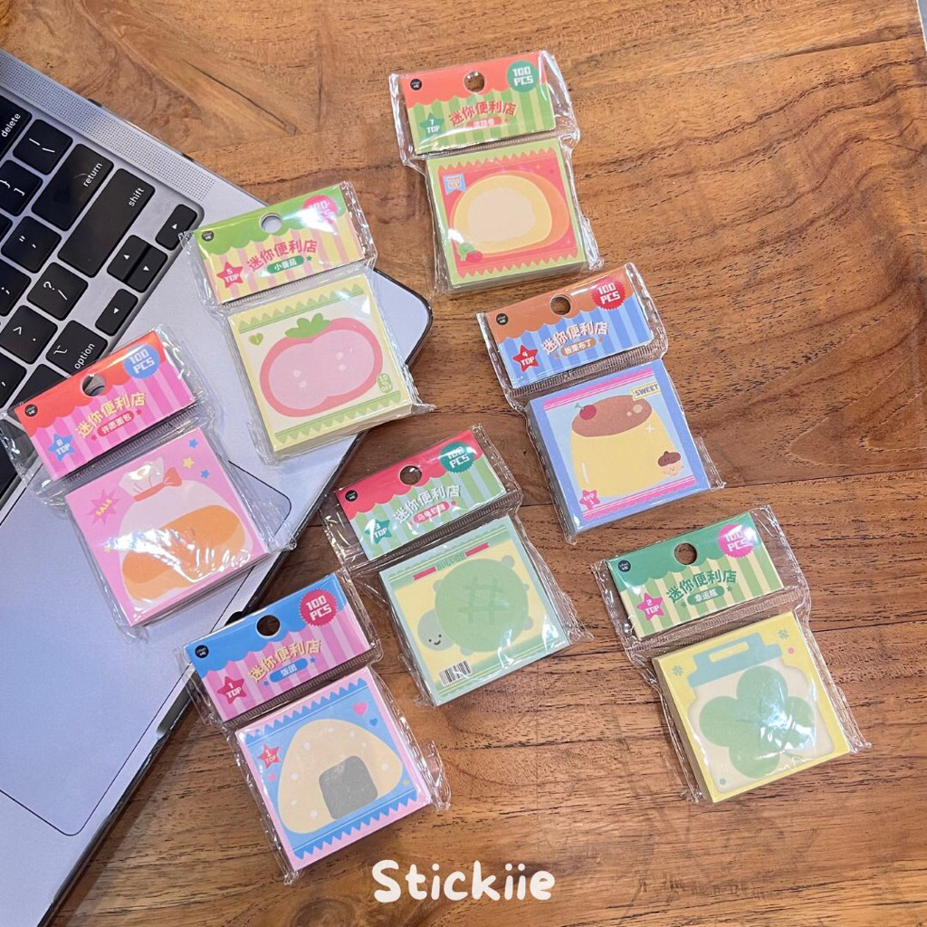[STICKIIES] HAPPY POP NOTES - 100 Lembar Notes Lucu Aesthetic untuk Journal, Planner, Scrapbook, Dia
