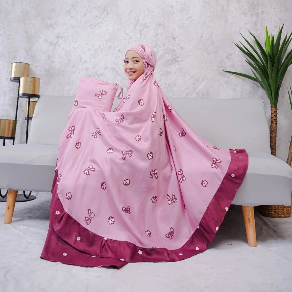 mukenah anak jumbo umur 7-13 tahun bahan katun rayon premium / mukenah anak tanggung