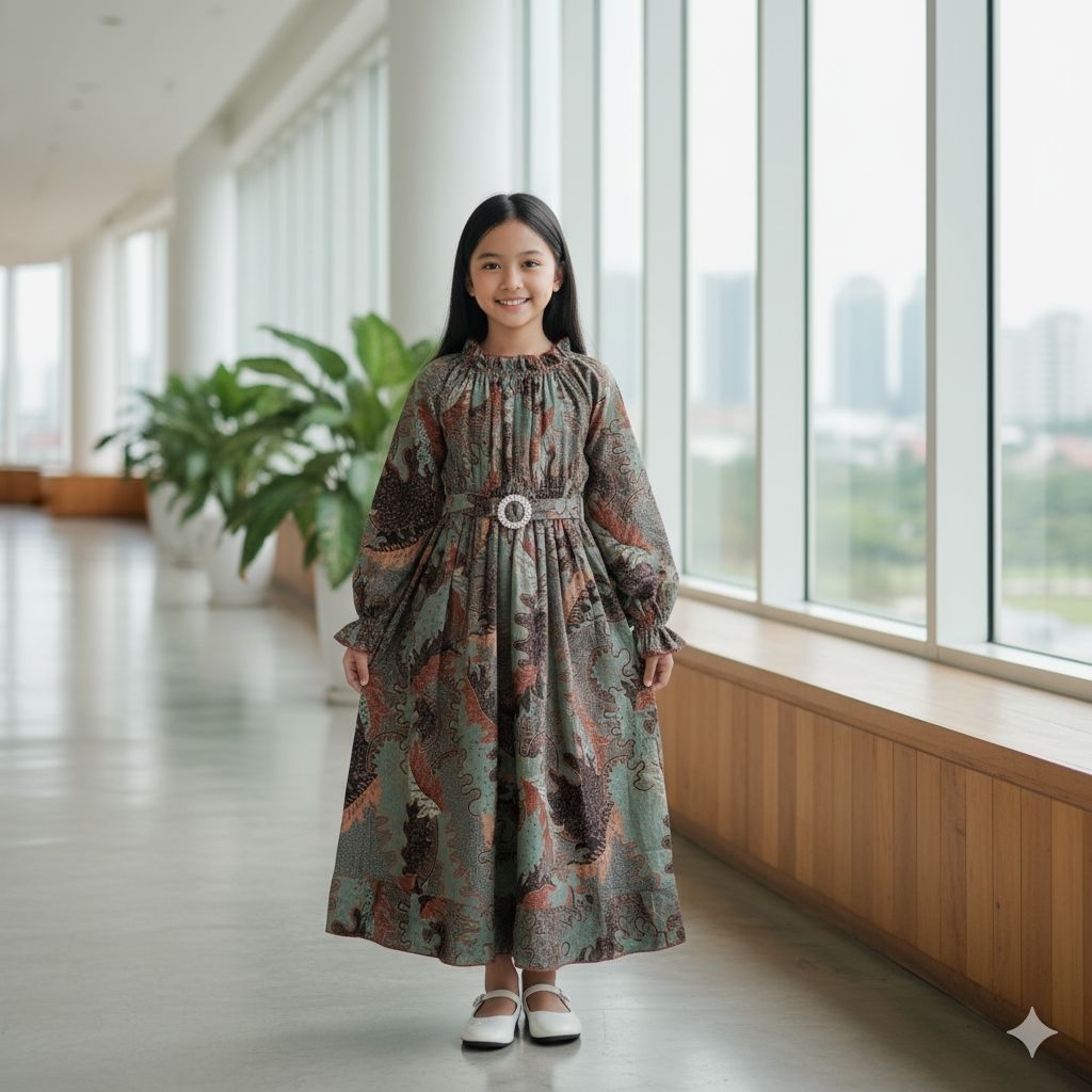 gamis batik anak perempuan baju batik anak perempuan batik full