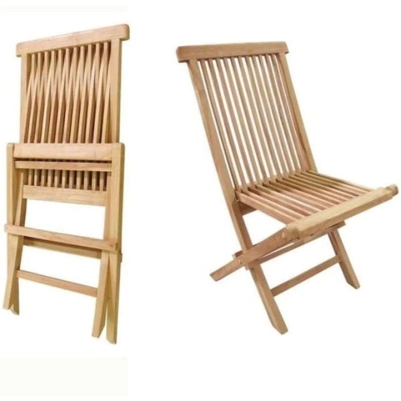 Kursi lipat kayu jati minimalis / kursi cafe lipat kursi teras lipat salur kayu jati klasik