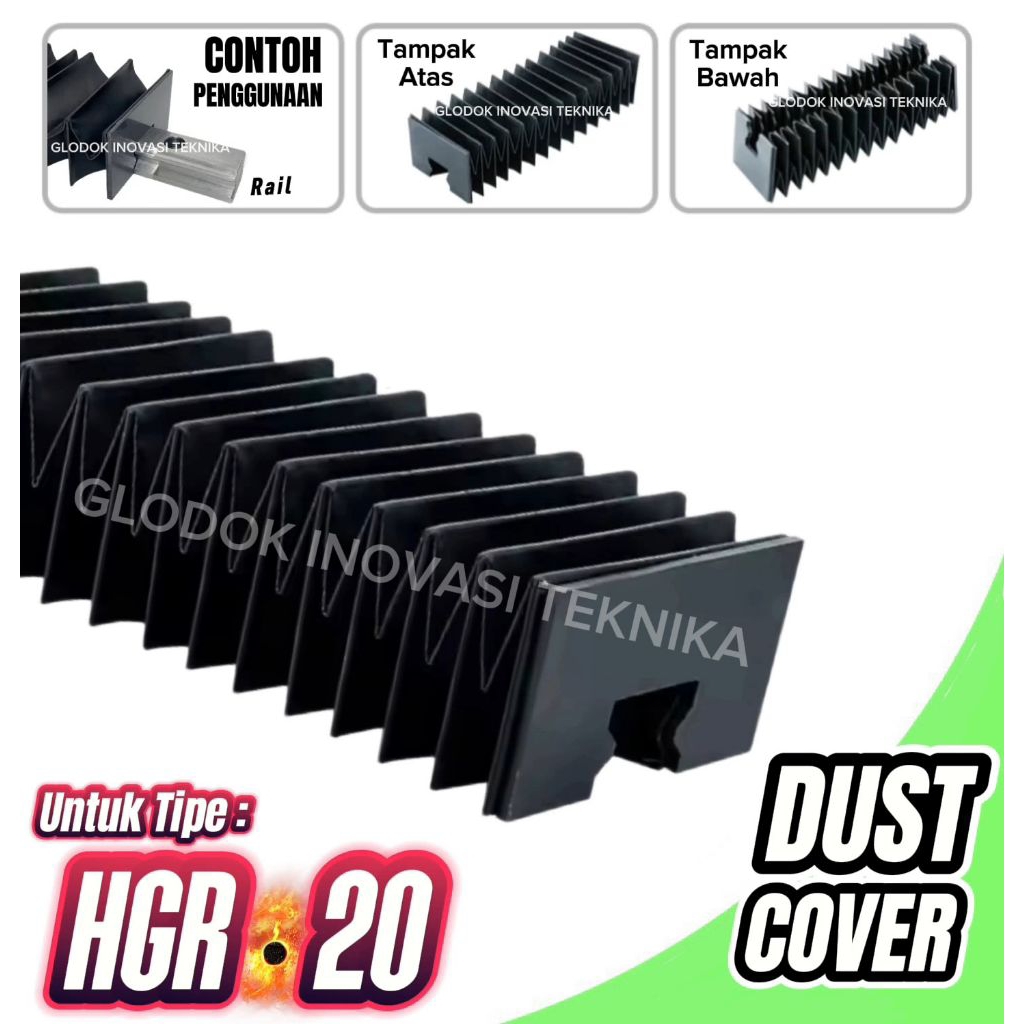 Rail Dust Cover Linear Guide HGR 20 HGR20 20mm Penutup Pelindung Debu Proof CNC Flexible