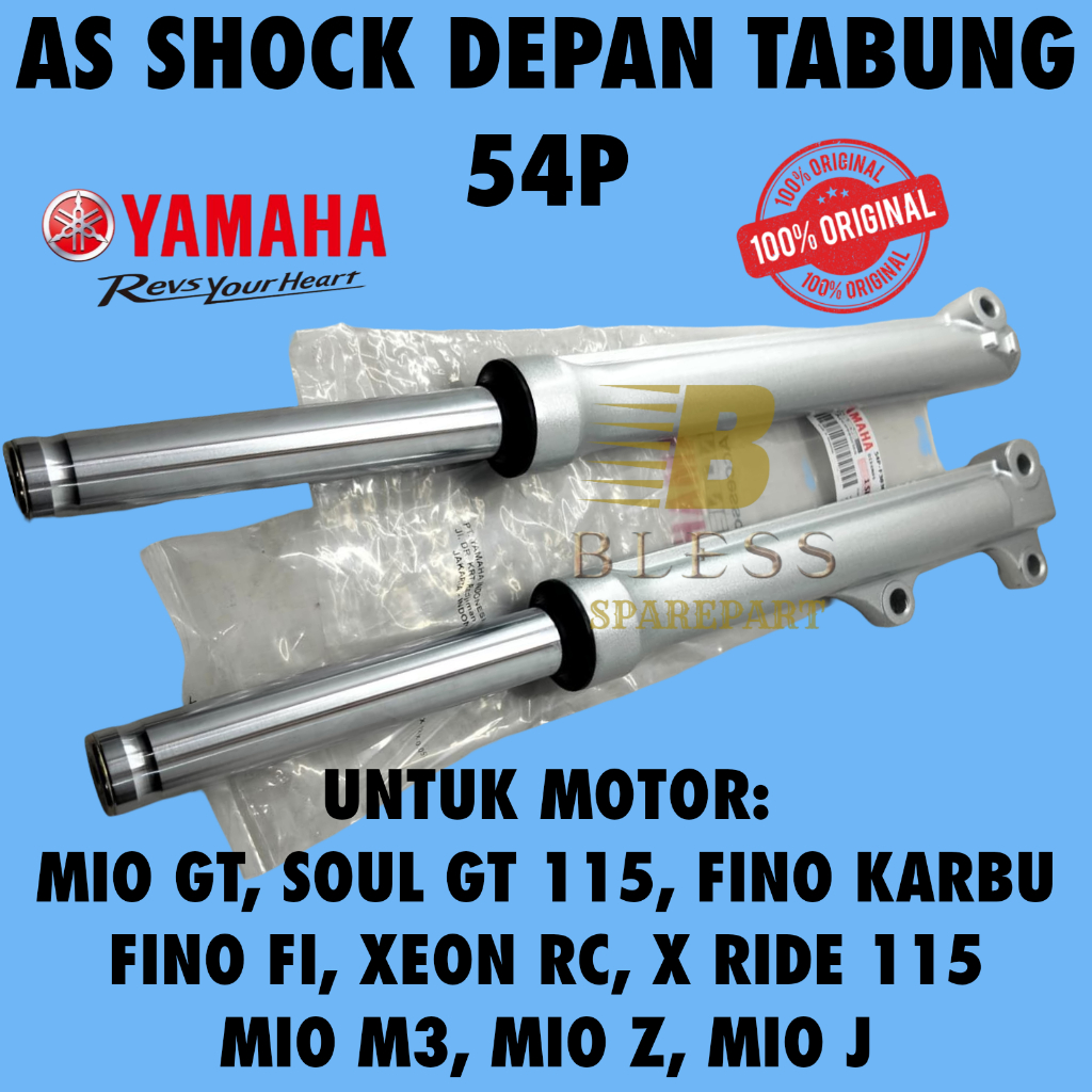 AS SHOCK DEPAN TABUNG KODE-54P ASLI 100% YAMAHA MOTOR MIO J,MIO GT,SOUL GT 115 DLL ,ORI BERKUALITAS