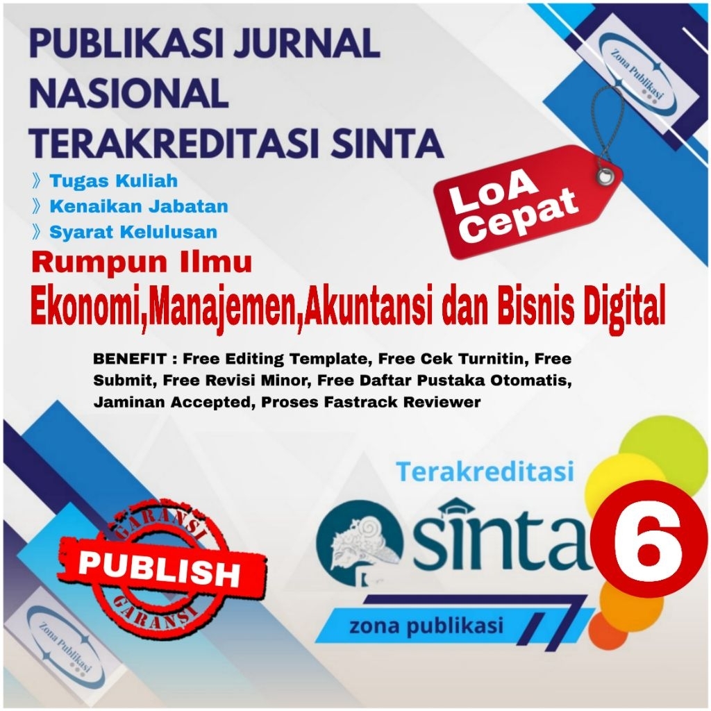 Paket Fastrack Publikasi Jurnal Ekonomi Manajemen Akuntansi Sinta 6