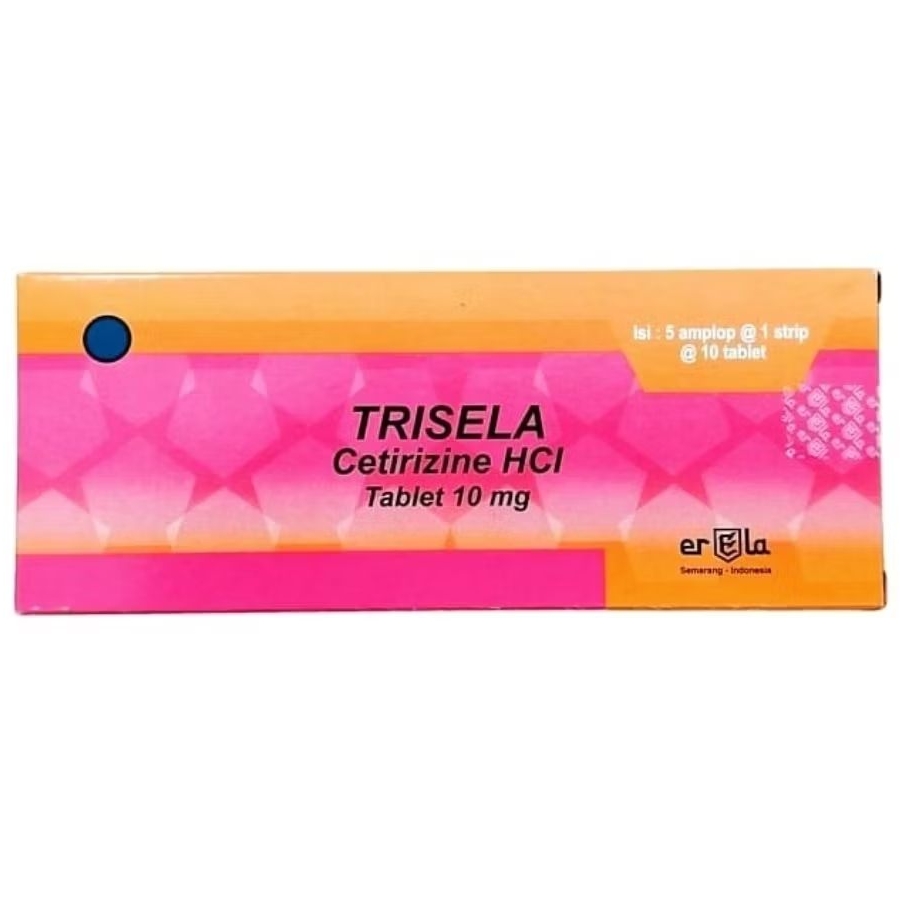 TRISELA - Cetirizine HCl Tablet 10mg (50's /Dus)