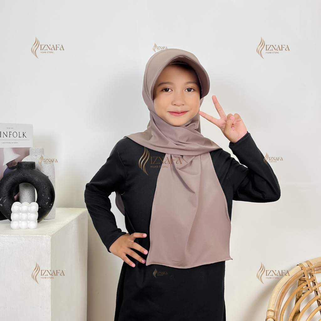 Hijab Sport Topi Pashmina Anak 6-12 Tahun Jersey Spandek / Kerudung Topi Pashmina Anak