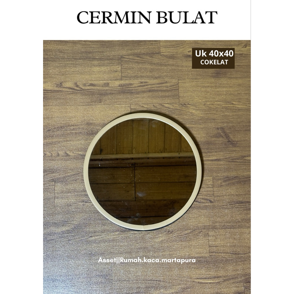 cermin Bulat gantung Lis karet /Cermin aestetik /Cermin Decorasi /  Cermin Minimalis