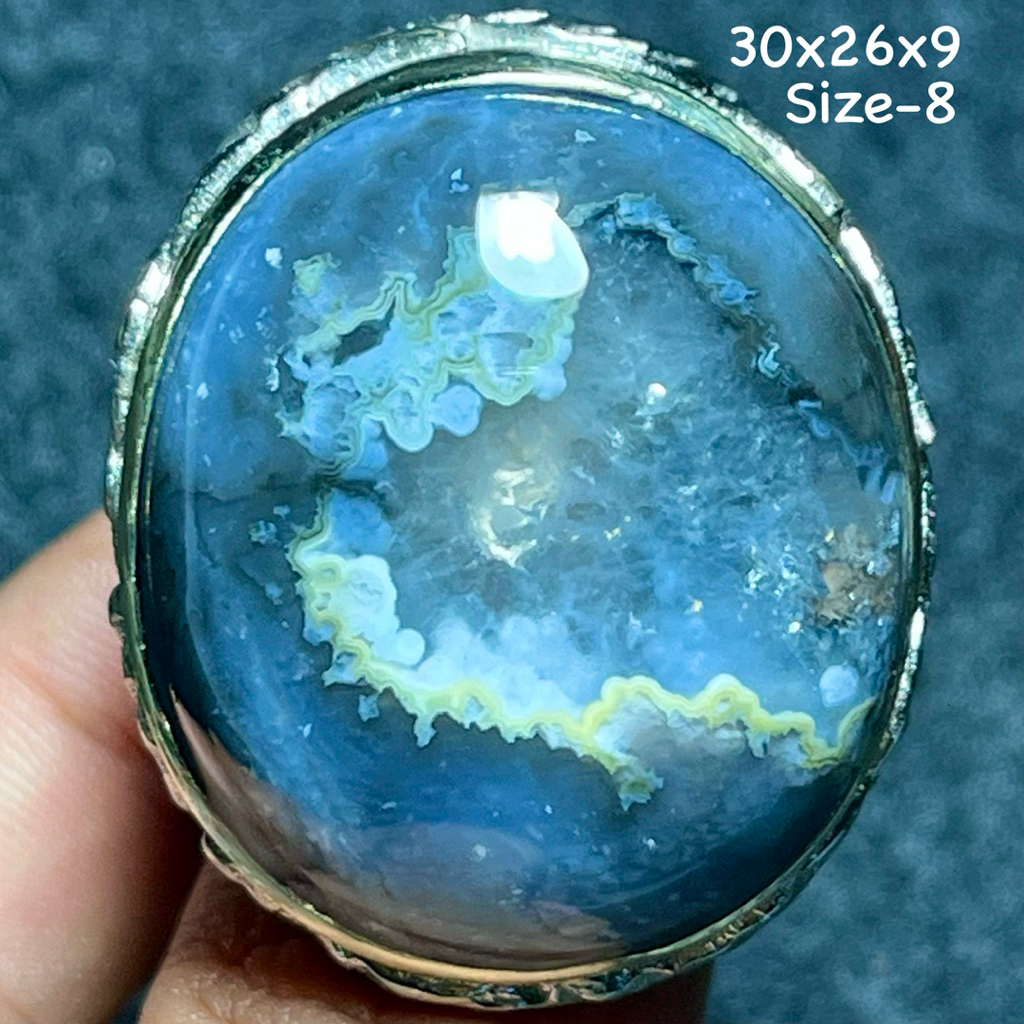 Cincin Batu Akik Natural Solomon Black Es (Asli Alam)