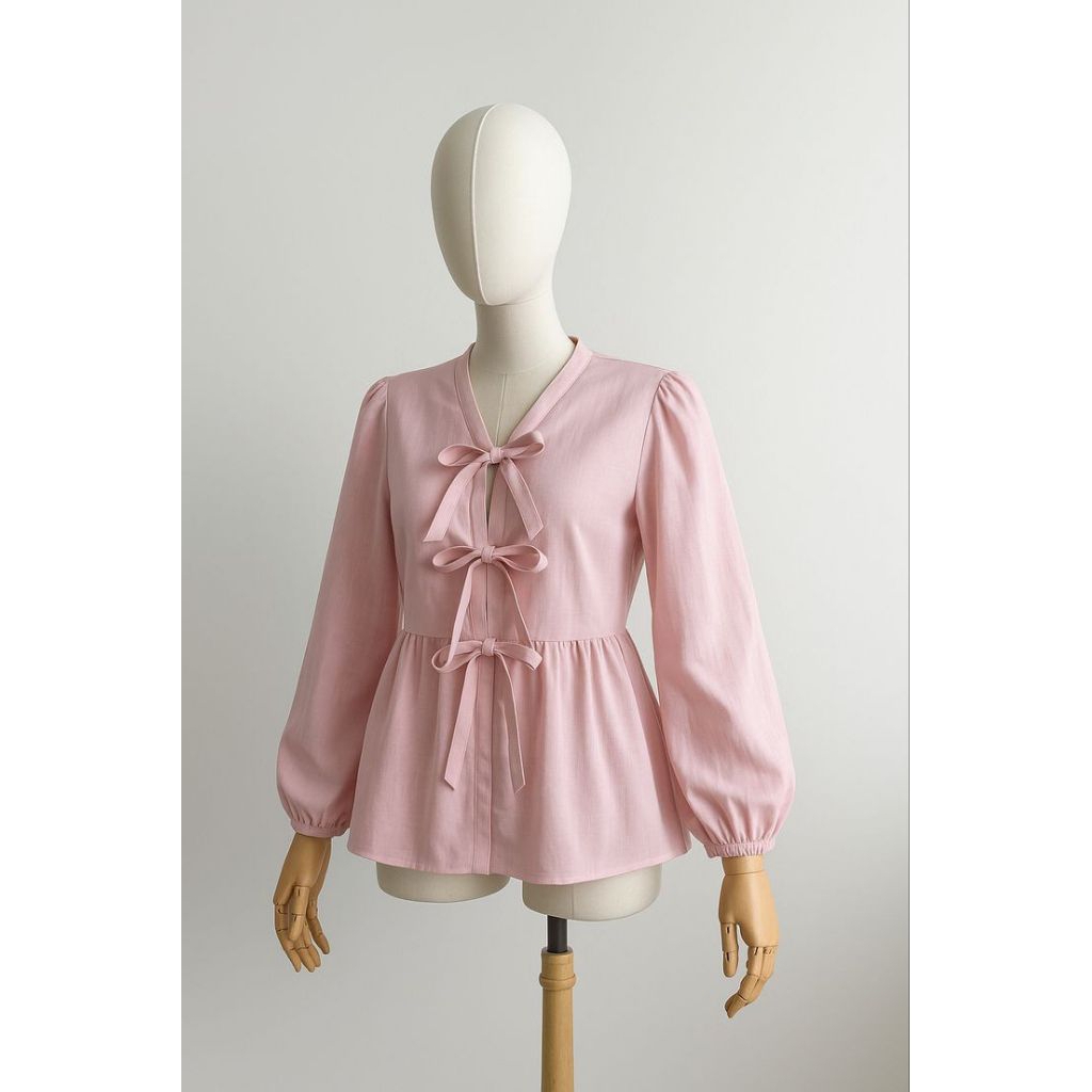 atasan wanita blouse wanita polos himawari pink