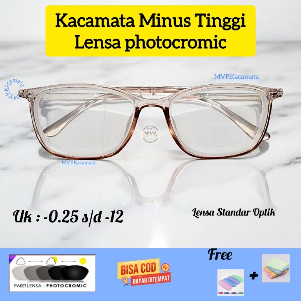 Kacamata Minus Tinggi -0.25 SD -12 kacamata Minus Photocromic kacamata wanita dan pria