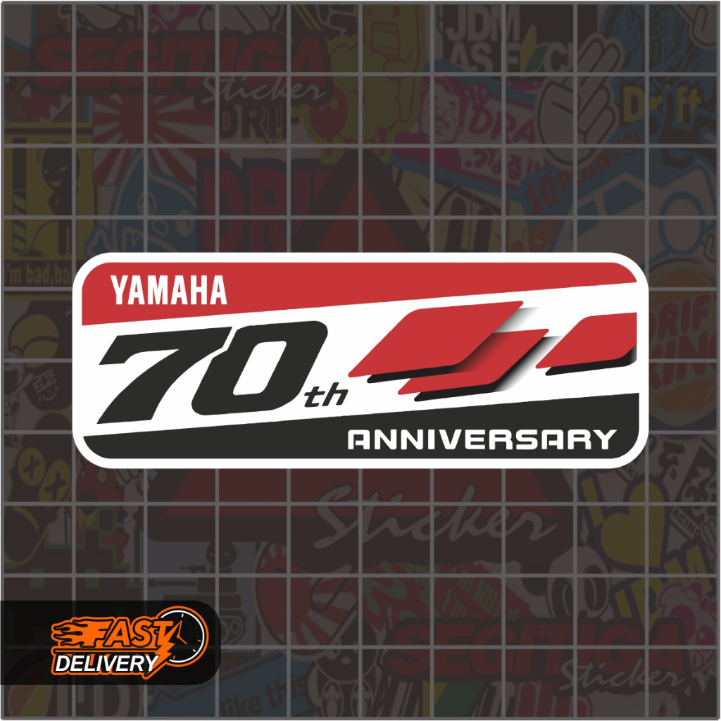 Sticker 70th Anniversary Yamaha Ukuran 8 x 3 Cm