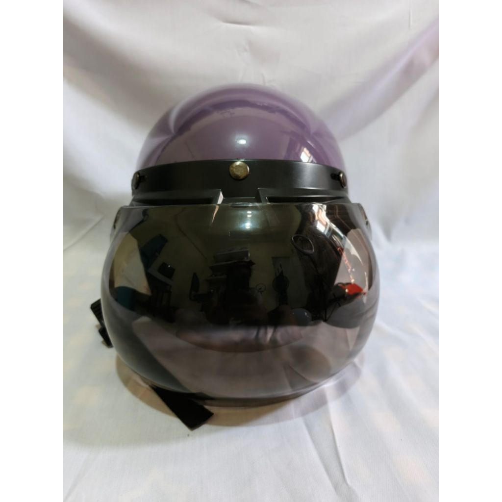 HELM BOGO KEKINIAN KACA CEMBUNG ( UNGU GLOSSY)(FREE BOX )
