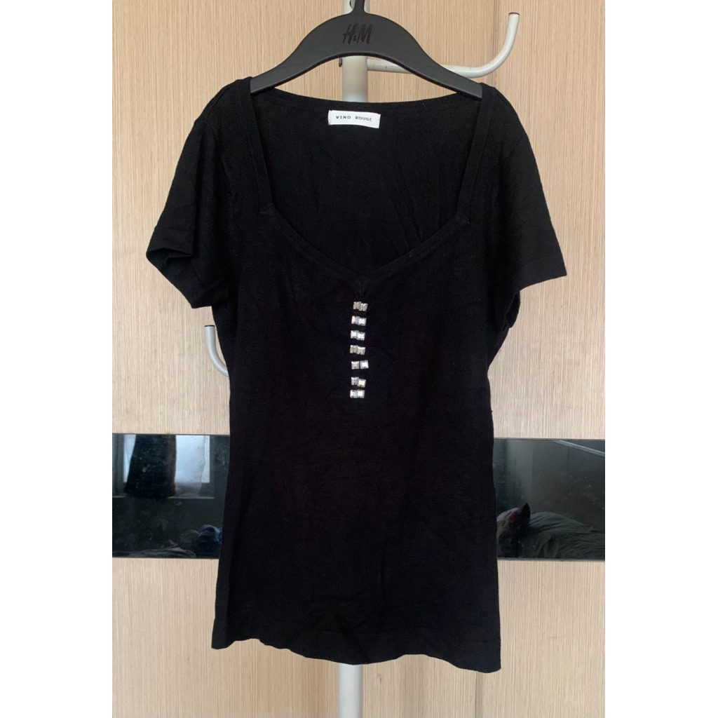 VINO ROUGE-BAJU RAJUT HITAM