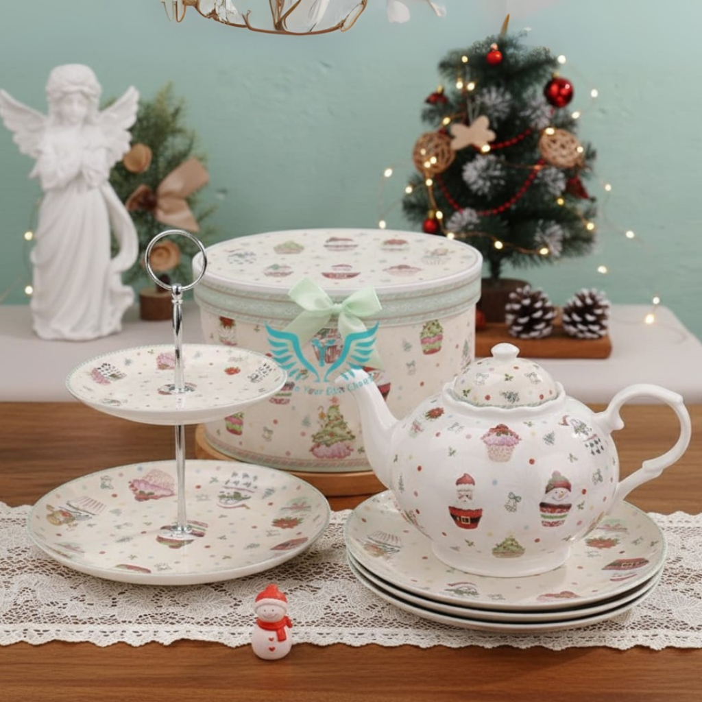 Hampers natal Cupcake/Hampers Gift box/ Cangkir Natal/Teko natal/Piring Natal
