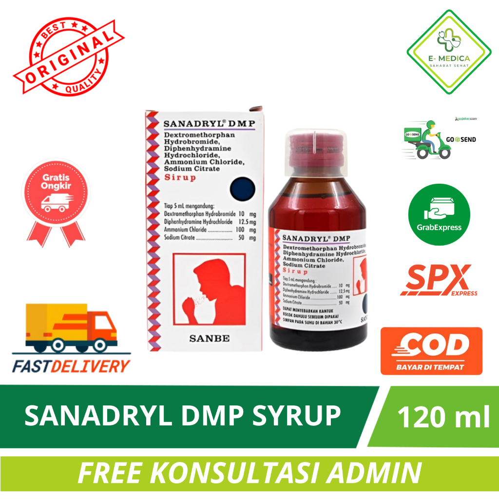 ⚡KILAT⚡ SANADRYL DMP SIRUP 120ML / Sanadryl Batuk Kering