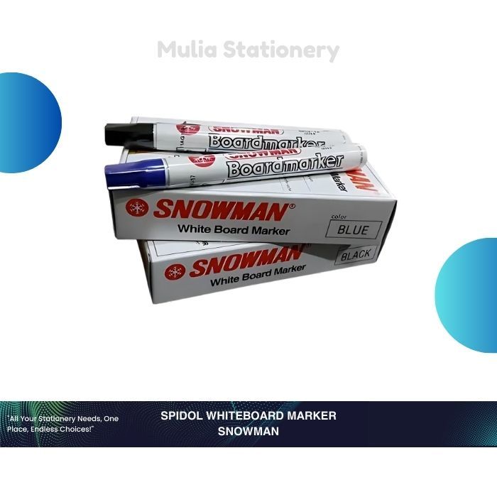 (1 Pak Isi 12 pcs) Spidol Whiteboard Snowman | Spidol Snowman