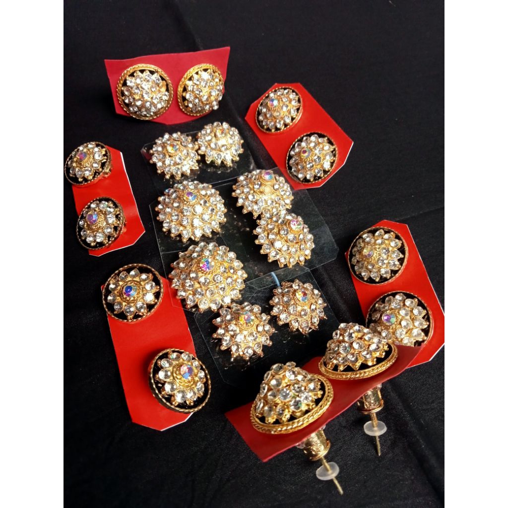 Aksesoris Giwang Perhiasan Cekip Emas KW Sinden/Suweng Tusuk Elegan/Subang Bumbung Perempuan Jawa/Ak