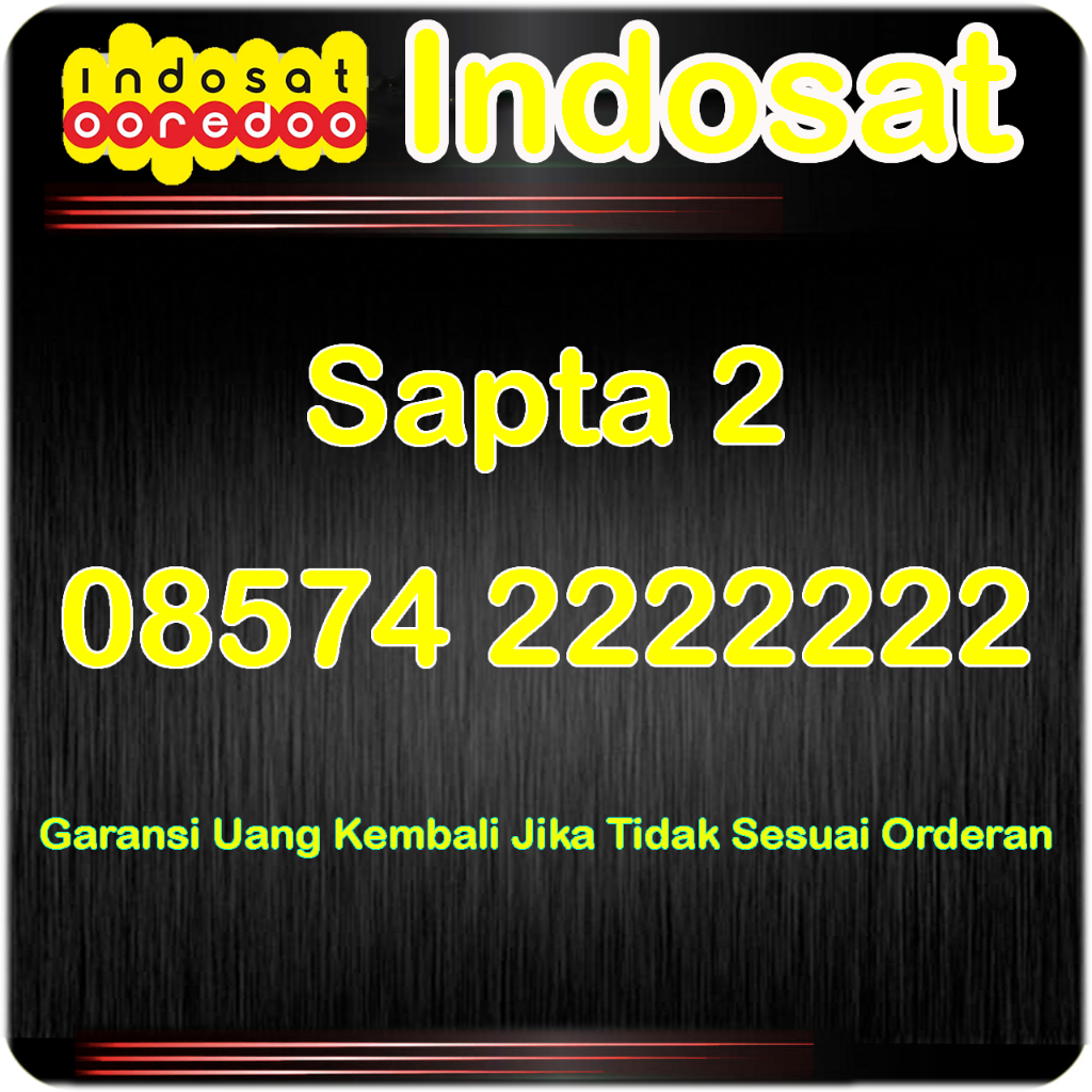Nomor Kartu Perdana Cantik Indosat Sapta 2