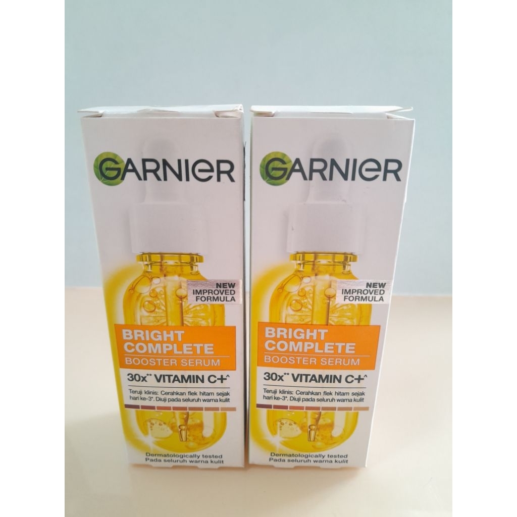 GARNIER Bright Complete Booster Serum 30x** Vitamin C+ Clinically proven: Fade dark spots from day 3