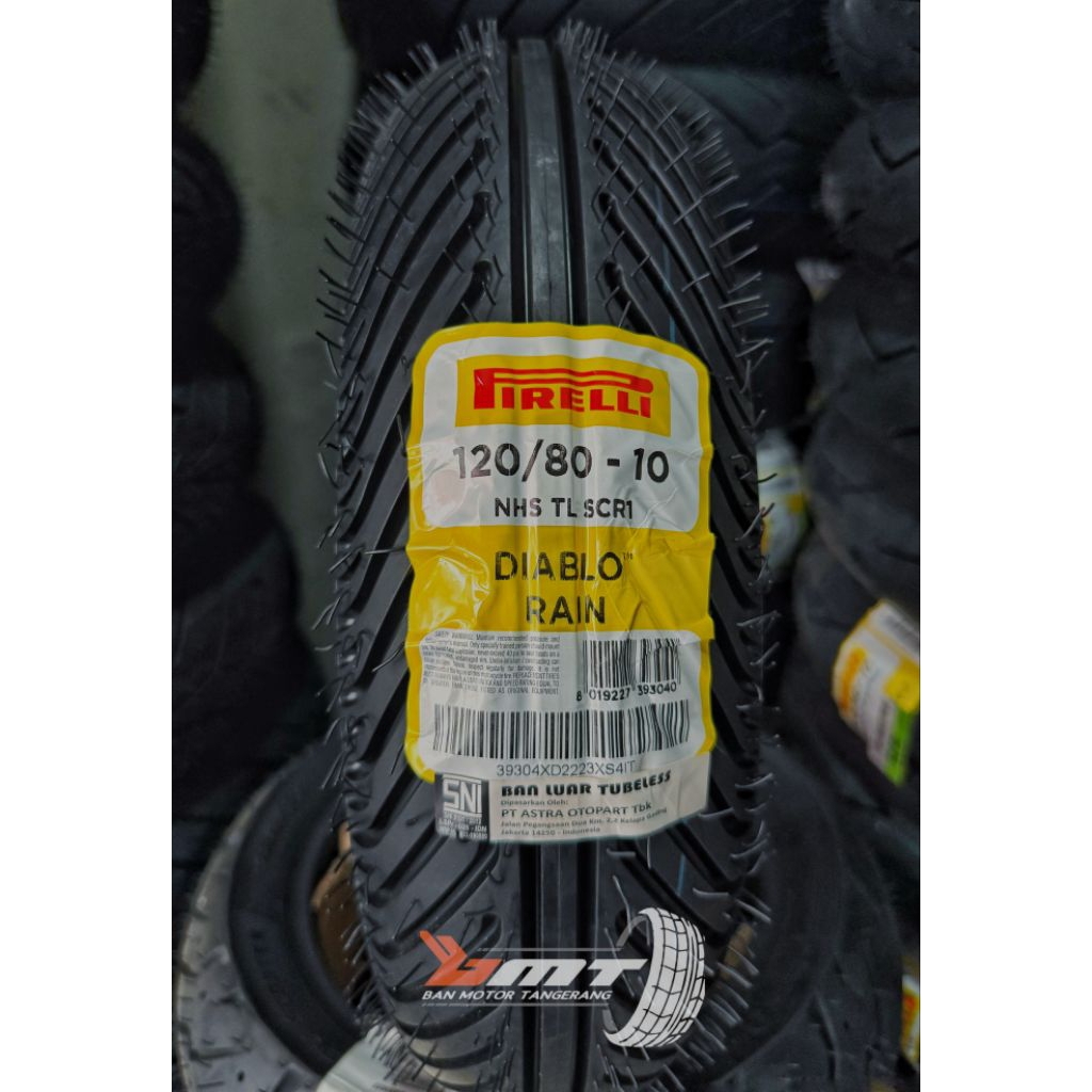 BAN PIRELLI DIABLO RAIN size 120/80 R 10 For Race Tubelees