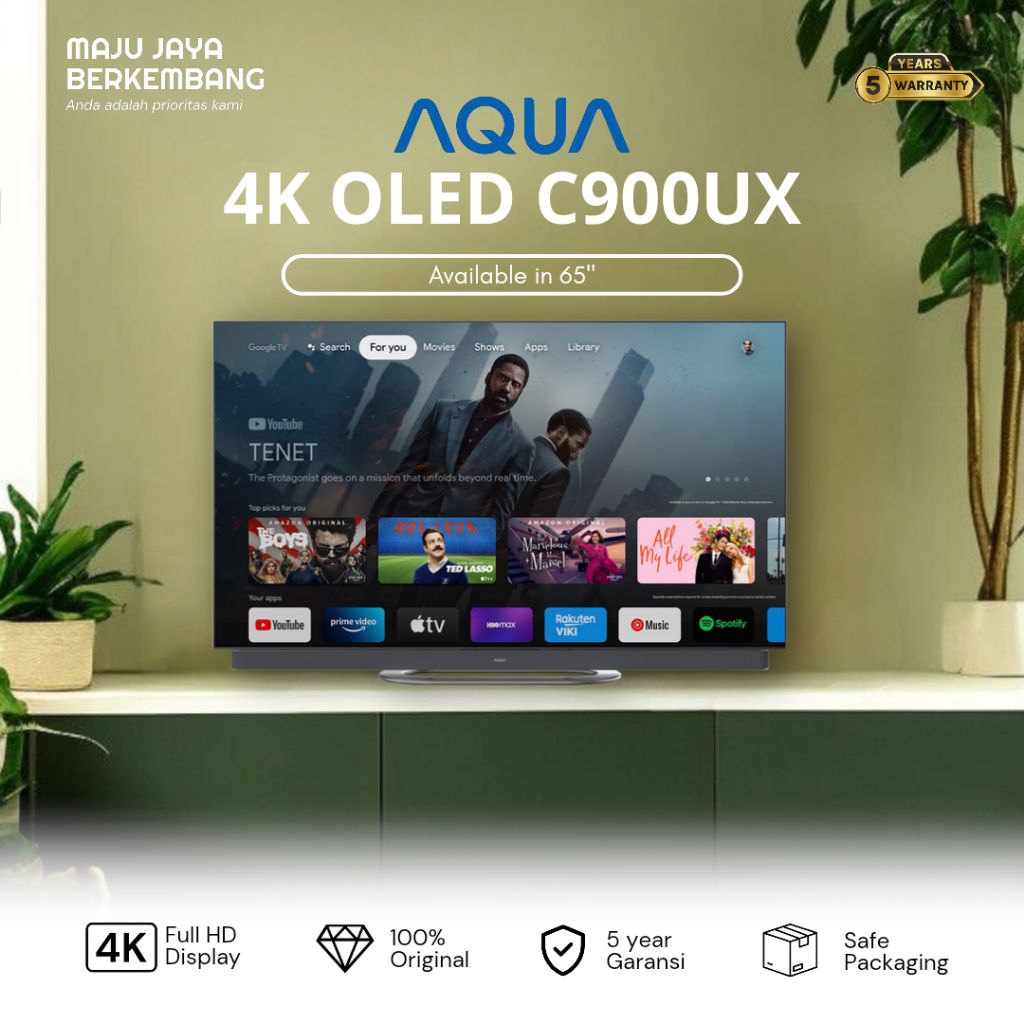 AQUA 65 INCH OLED SMART UHD GOOGLE TV WITH DOLBY ATMOS AQT65C900UX c900uc