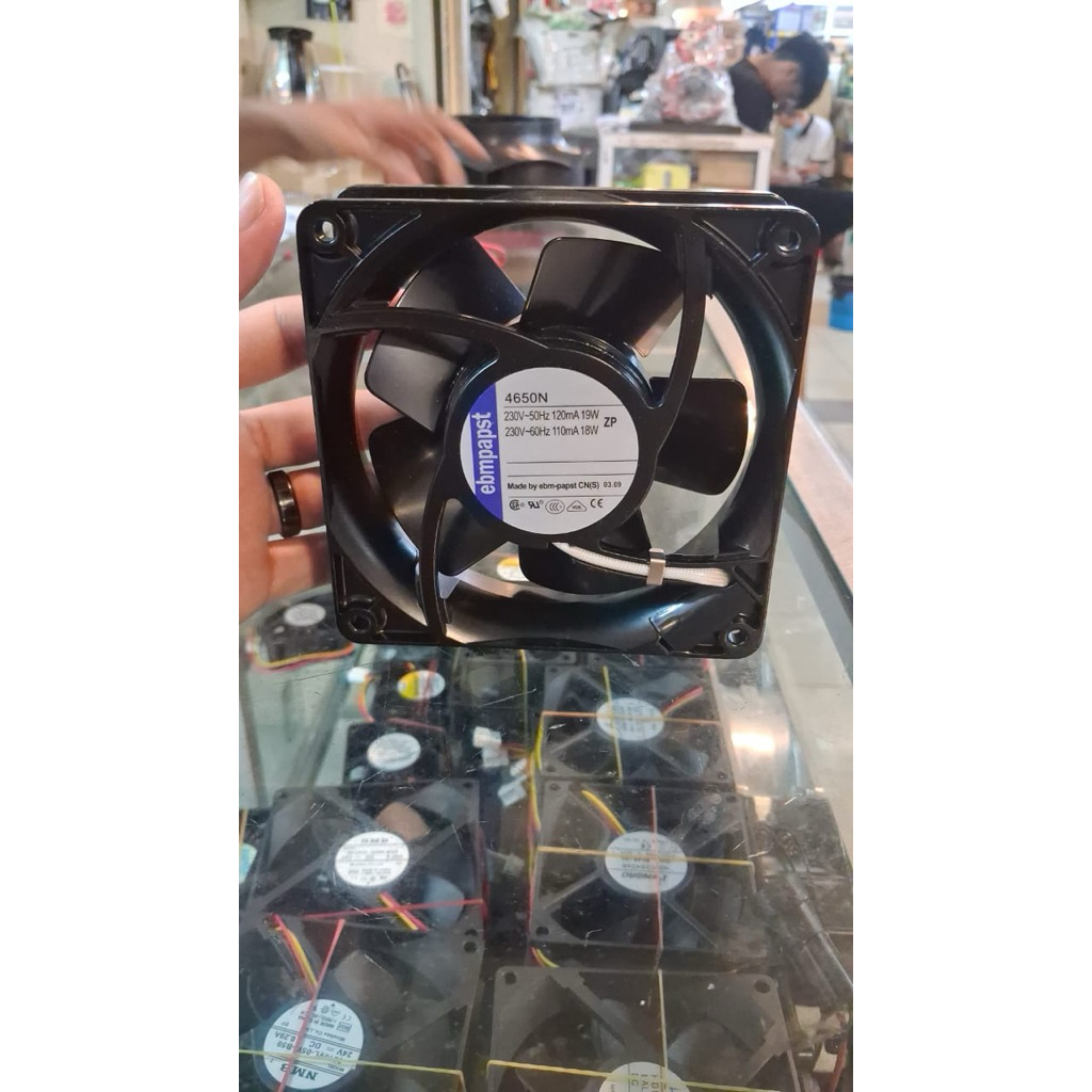 ac cooling kotak 4”inch Ebmpapst 4650N 230v 1phase 12X12cm tebal 3,8cm