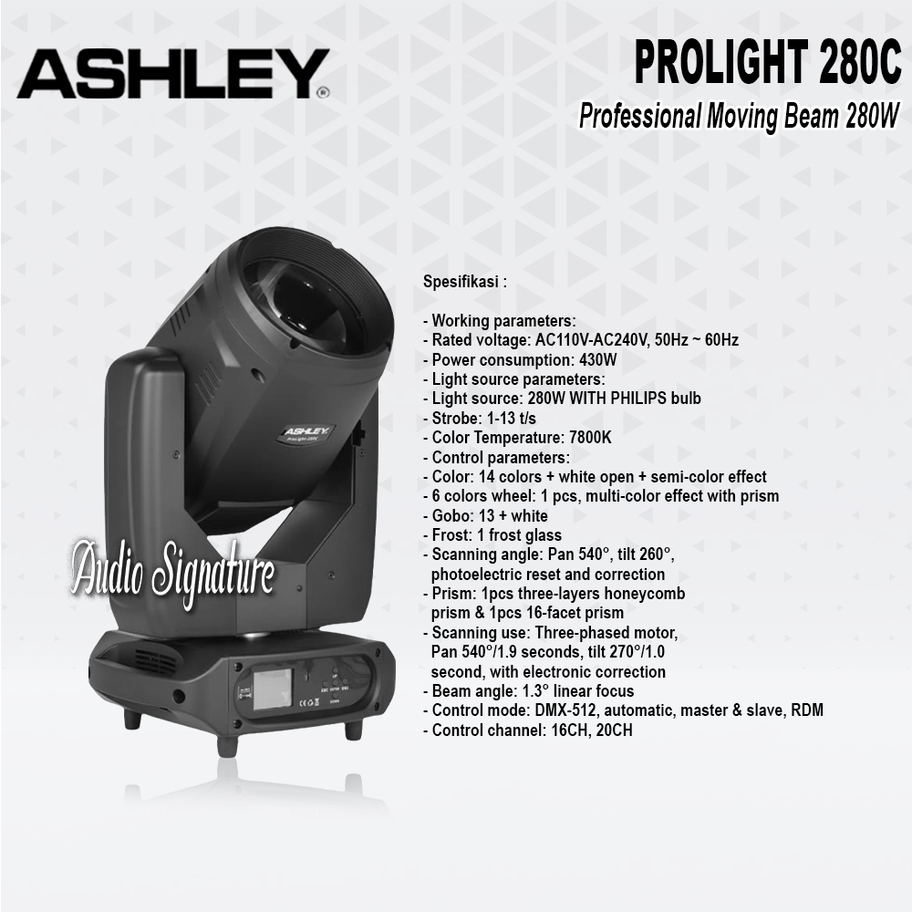 Moving Head Beam ASHLEY PROLIGHT 280C | 280 C Original Harga 1 Pasang